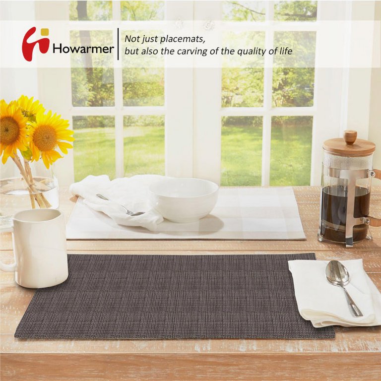 PVC Placemats for Dining Table Set of 4