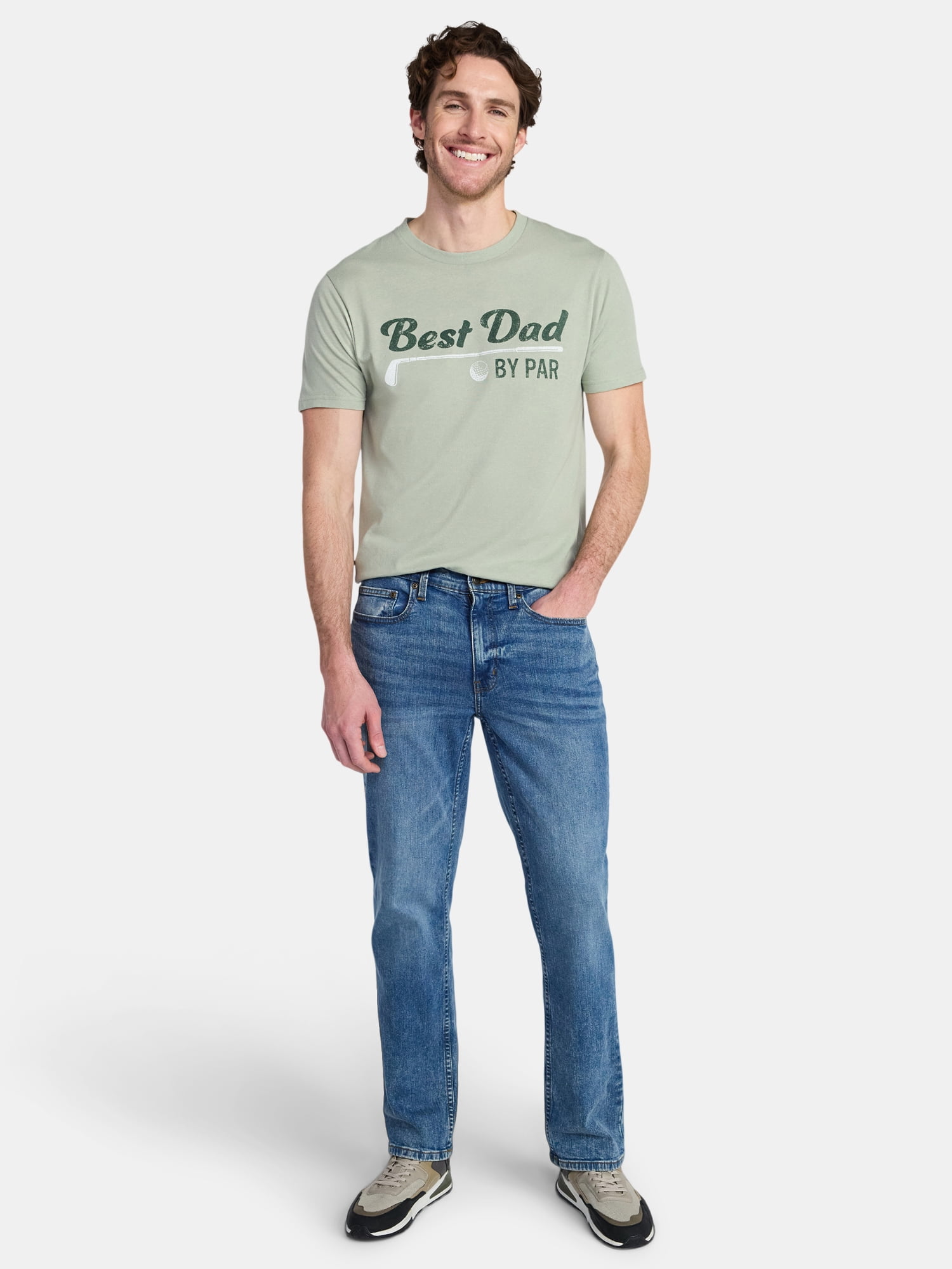 Father's Day Men's Best Dad By Par Graphic Tee by Way to Celebrate, Sizes XS-5XL