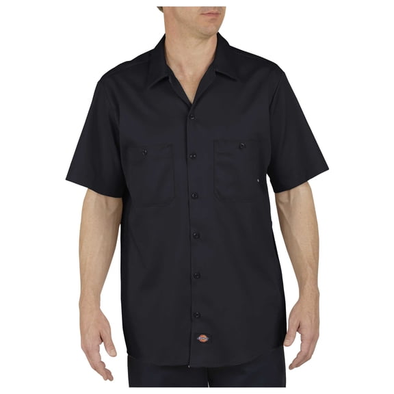 Dickies Men's Industrial Cotton Short Sleeve Work Shirt Black XL Regular