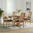 thumbnail image 2 of Noble House Aisenbrey Wood and Cane 5-Piece Expandable Dining Set, Natural and Brown, 2 of 13