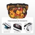 thumbnail image 5 of Honeii Autumn Bouquet Pumpkin For Thanksgiving Print Square Double Layer Waist Bag,Waist Belt Bag Fashion Fanny Women and Men,For Travel Running Hiking Walking, 5 of 9
