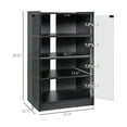 thumbnail image 3 of Media Stand Cabinet 5 Tier, TV Console w/ Glass Door, Entertainment Center for DVD Player, Receiver, Gaming Consoles - Black, 3 of 9