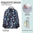 thumbnail image 2 of Funny Cartoon Shark Student Backpack Durable Waterproof Composite Oxford Cloth with Vintage Retro Shark Art and Nautical Print, Breathable Padding, Adjustable Straps for Daily Use, 2 of 3