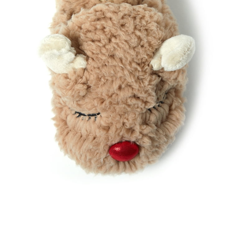 Dearfoams Kid's Holiday Christmas Reindeer Scuff Slipper