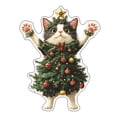 thumbnail image 3 of Fiudx Colgante de Árbol de Navidad, Diseño de Gato, Adorno Festivo, Decoración para Fiestas Navideñas, Regalo Multiusos, para Espejo Retrovisor, Tamaño 9 X 5 X 1 Cm, Juego de 2 Piezas., 3 of 4