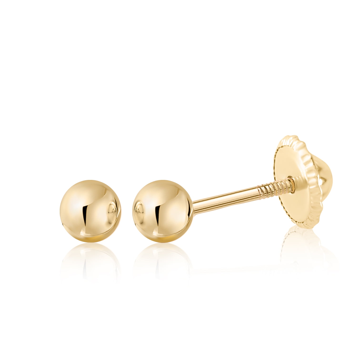 Genuine 14k Yellow Gold Polished 5mm Ball Post Earrings 5 x5mm