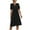 Black—Clearance, variant on Fartey Women's Formal Dresses 2025 Summer Short Sleeve Tie Waist A-Line Swing Dress Business Casual Solid Color V Neck Midi Dress Elegant Work Dress Green XL
