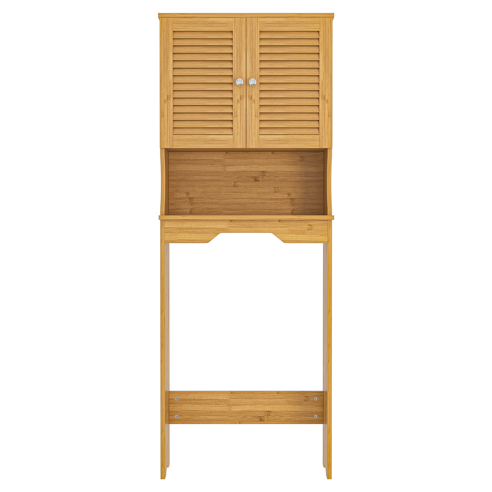 Kadyn Bathroom Space Saver Cabinet, Over The Toilet Storage Cabinet with Double Doors and 1 Adjustable Shelf, W Bathroom Space Saver for Home, Natural