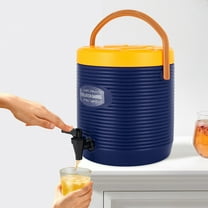 Hot and Cold Drink Dispenser, Modern Blue Insulated Beverage Dispenser, Insulated Container with Faucet