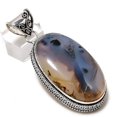 thumbnail image 2 of Natural Montana Agate Gemstone Handmade 925 Sterling Silver Pendant 2.40", 2 of 2