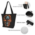 thumbnail image 5 of Ratiio Flame Metal Skull Print Shoulder Bag for Women, Polyester Crossbody Purse Lightweight Handbag for Daily Travel and Casual Use, 5 of 6