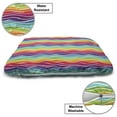 thumbnail image 3 of Rainbow Pet Bed, Colorful Swirls Vertical Waves Rhythmic Design Cheerful Funky Retro Graphic, Chew Resistant Pad for Dogs and Cats Cushion with Removable Cover, 24" x 39", Multicolor, by Ambesonne, 3 of 4