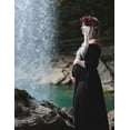 thumbnail image 4 of JustVH Maternity Off Shoulder Dress Photoshoot Long Sleeve Split Front Chiffon Gown for Photography, 4 of 5