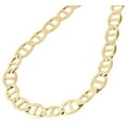 thumbnail image 3 of Real 10K Yellow Gold Solid Flat Mariner Chain 9mm Necklace Plain 30 Inches, 3 of 6