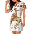 thumbnail image 2 of Lsque Cowboy Rodeo Guitar Pattern Nightgowns for Women Sleep Shirts Short Sleeve Nightshirt Pullover Nightdress Soft Sleepwear Relaxed Fit Nightdress, 2 of 6