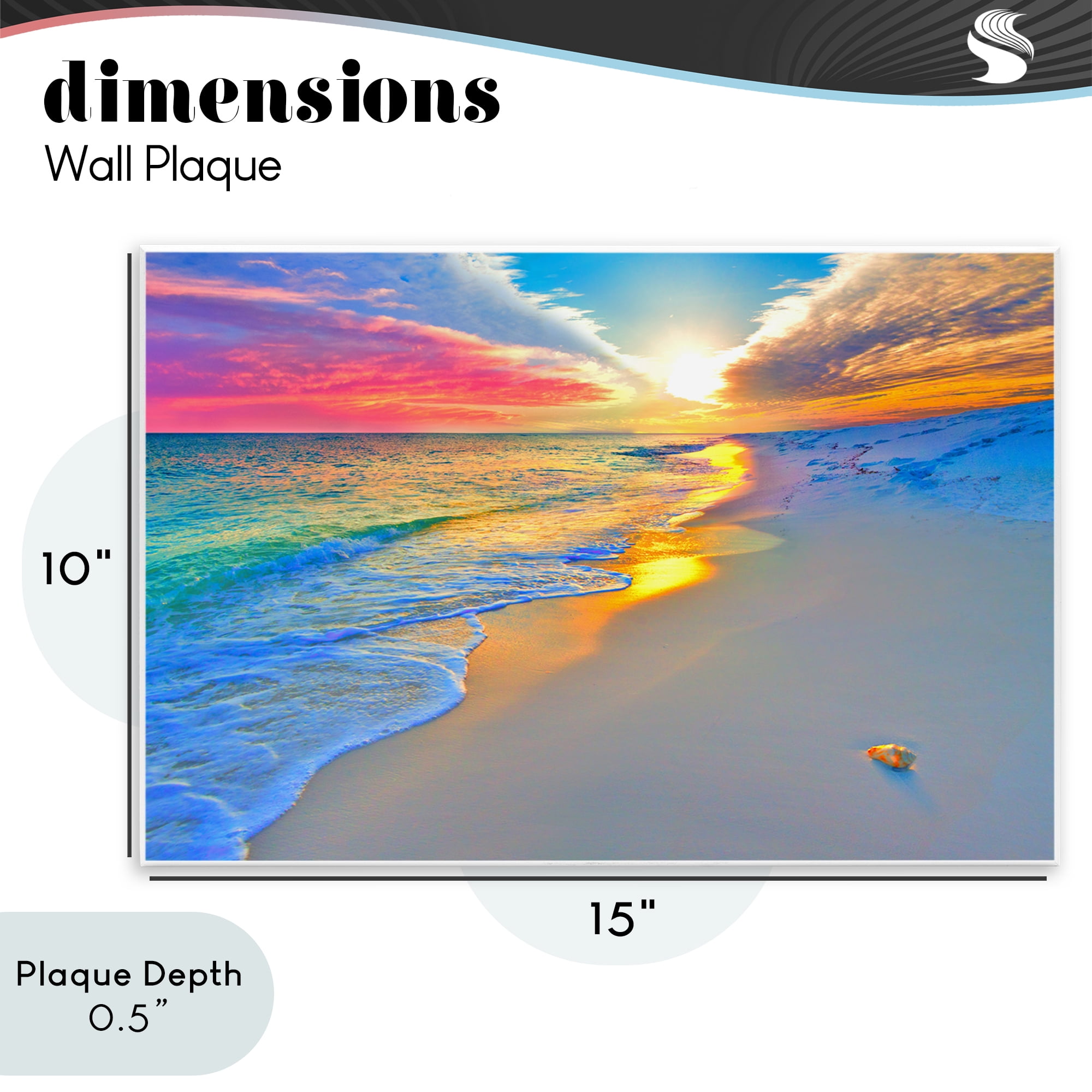 Stupell Industries Prismatic Rainbow Sunset Beach Wall Plaque Art, design by Eszra Tanner