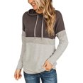 thumbnail image 1 of Women's Color Block Hoodies Fall Long Sleeve Sweatshirt Casual Drawstring Pullover Tops Striped Tunic Shirts, 1 of 5