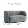 thumbnail image 6 of Furniture of America Sonya Tuxedo Style Upholstered Boucle Fabric Charcoal Gray Loveseat, 6 of 11