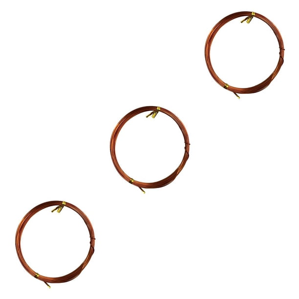 Vogacara Alambres para manualidades, Material de aluminio que no se desvanece, hilo trenzado brillante, líneas de joyería, diseño exquisito Bronce 3piezas
