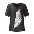 thumbnail image 3 of Pompotops Mode T-shirt Décontracté à Manches Courtes Col en V pour Femmes Été, 3 of 7