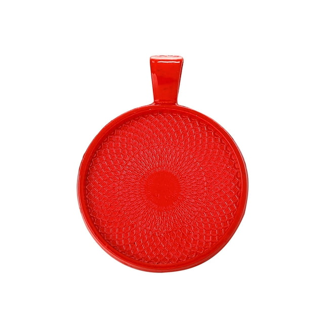 braveheart 100pcs Base Pendant Tray Round Blank Self-Assembly Findings Crafts Necklace Pendants Accessory Fashion Colorful Yellow Red