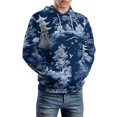 thumbnail image 5 of Chinoiserie Pagoda Dark Blue 3D Print Hoodie Men Women Autumn Thin Pullover Sweatshirt Vintage Streetwear Tops, 5 of 6