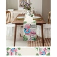 thumbnail image 6 of Table Runner 36 Inch Long - Summer Pink FlamingosDecorative Table Scarf,Tropical Plants Palm LeafDining Table Runners for Wedding Party Kitchen Dining Tables, 6 of 7