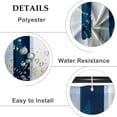 thumbnail image 5 of Bohemian Mid Century Shower Curtain Yellow Stripes Texture Blue Pattern Grain Artistical Aesthetic Shower Curtains for Home Bathtubs Bathroom Decor Fabric Waterproof with Hooks 36x72 Inches, 5 of 6