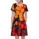 thumbnail image 1 of Disketp Marigold Flowers In Different Colors para Vestido de Manga Corta para Mujeres, Vestidos de Verano para Mujeres, Casual y Holgado para la Playa, 1 of 6
