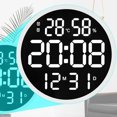thumbnail image 1 of Reloj de pared moderno Relojes silenciosos digitales silenciosos que no hacen tictac, relojes de visualización de fecha de temperatura y humedad para Colco Reloj de pared, 1 of 8