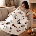 thumbnail image 5 of MYUNNIL Halloween Ghost Throw Blanket, 39 x 28 Inch Soft Comfact Ghost Pumpkin Maple Leaf Pattern Fleece Blanket, Fall Adorable Durable Decorative Cushion for Sofa Bedroom Office Supply, White, 5 of 7