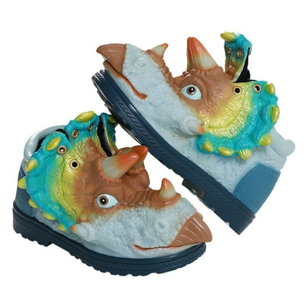 

Triceratops Kids Shoes Winter Warm 3D Dinosaur For Winters Gifts 25 Brown