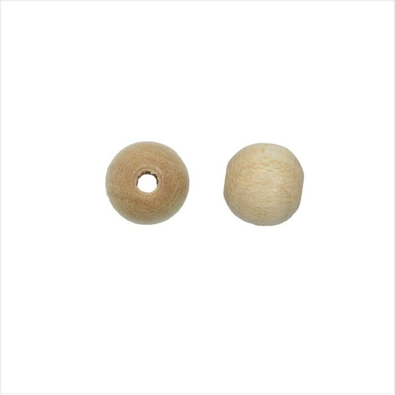 John Bead Euro Wood Beads - Natural, Round, 8 mm, Pkg of 100