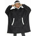 thumbnail image 2 of Fantaslook Wearable Blanket Hoodie for Women and Men, Oversized Sherpa Fleece Blanket Sweatshirt with Sleeves & Pocket, 2 of 8