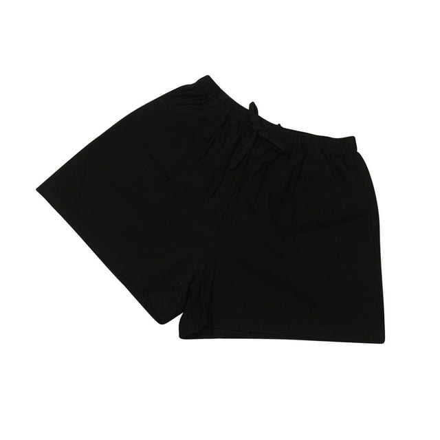 Timegard Womens Cotton Linen Shorts Elastic Waisted Drawstring Lightweight Lounge Shorts with Pockets