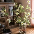 thumbnail image 4 of Faux Silk German Clematis Flower Stem in White 40" Tall, 4 of 4