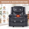 thumbnail image 3 of JMYMRY Recliner Chair with Vibration Massage and Heating for Living Room, Adjustable Rocker with Cup Holders and Side Pockets, USB Charge Port,Gray, 3 of 8