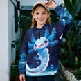 thumbnail image 2 of Uorisanigo Blue Axolotl Girls Half Zip Sweatshirt Oversized Long Sleeve Zipper Sweatshirt School Drop Shoulder Pullover Top Fall Fashion Outfits Clothes Quarter-Zip Pullover Jacket, 2 of 7