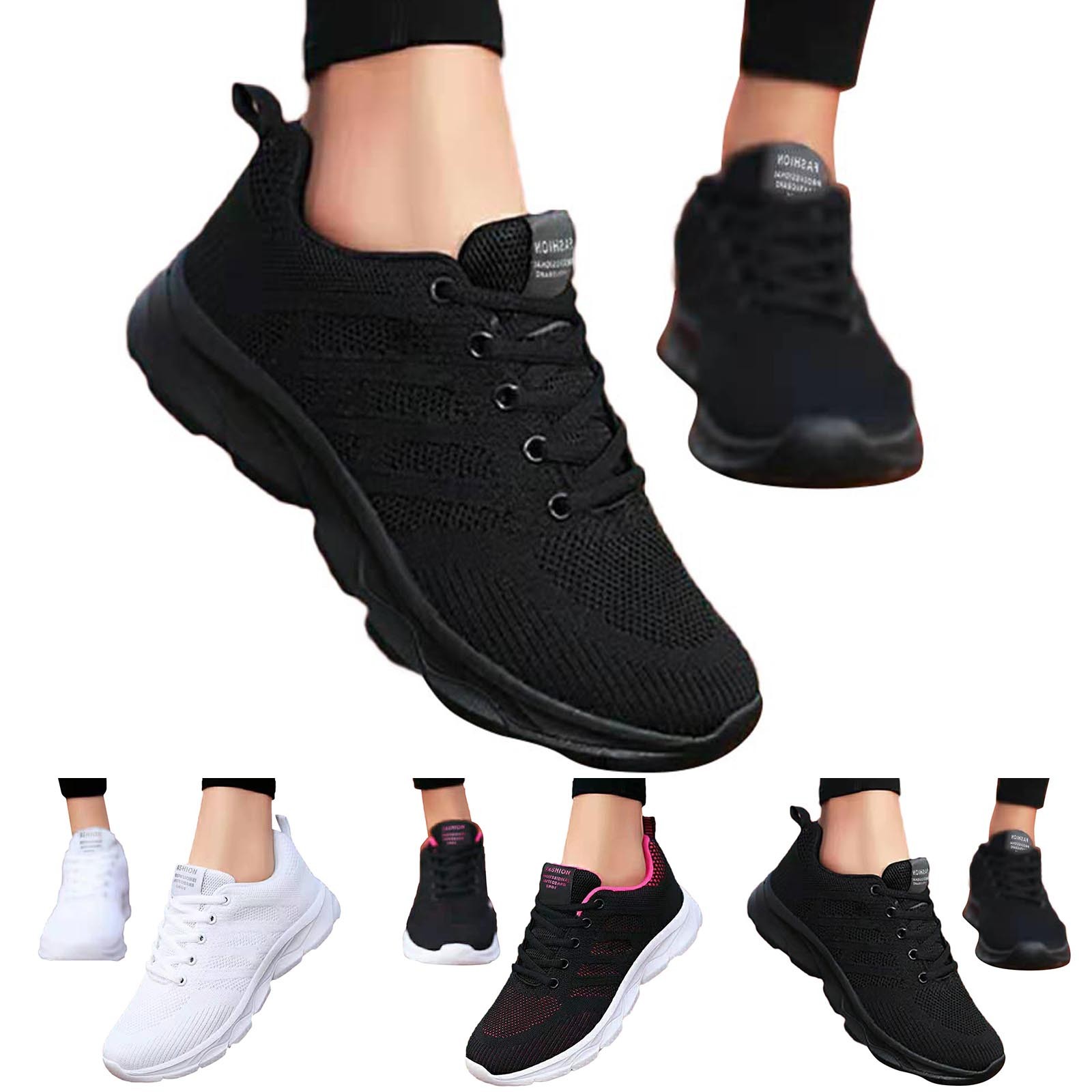 Daznico Womens Ladies Walking Tennis Shoes Slip on Lightweight Casual ...