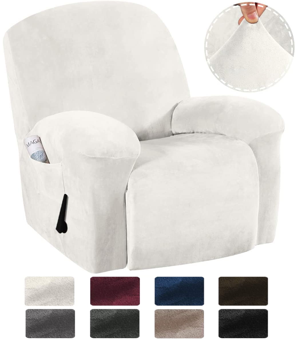 Stretch Recliner Covers with Pockets, 1-Piece Recliner Chair Slipcovers