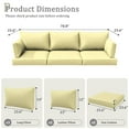 thumbnail image 2 of Snubbull 8-Piece Patio Furniture Cushions, Replacement Outdoor Cushions for 3-Seat Sectional Sofa, Waterproof & Zipped, 25.6"*23.6"*11", Light Yellow​, 2 of 8