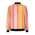 thumbnail image 5 of XFYSSS Ladies' Casual Fashion Striped Pocket Zipper Top Short Jacket Long Sleeve Hoodless Casual Outwear & Jackets, 5 of 5