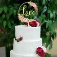 thumbnail image 5 of Party to Be Love Wedding Cake Topper Gold Acrylic Floral Wedding Engagement Cake Decoration (Design 01), 5 of 7