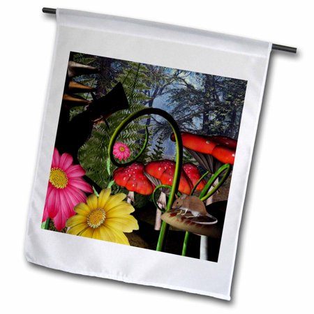 3dRose Mad Hatter In Shadow In Wonderland - Garden Flag, 12 by 18-inch