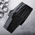 thumbnail image 4 of sunsanly Men Sport Pants Loose Ice Silk Quick-drying Wide Leg Side Pockets Drawstring Elastic Waist Solid Color Gym Traning Jogging Sweatpants Long Trousers, 4 of 8