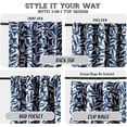 thumbnail image 3 of Vargottam Extra Long Cotton Curtains - 108" Length Drapes for High Ceilings or French Doors - 52"x108", Light Filtering Rod Pocket/Back Tab Drapes, Set of 2 Panels - Leaves Design (Blue), 3 of 8