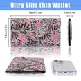 thumbnail image 3 of HAWEE Women's Card Wallet Envelope Style Pink Floral Card Case 14 Slots Ladies Lightweight Fabric Clutch Purse Anti-Water, Fissidens Flower, 3 of 7