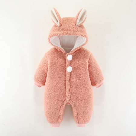 

Juebong Baby Pajamas Toddler Baby Boys Girls Color Plush Cute Bear Ears Winter Thick Keep Warm Jumpsuit Romper Baby Romper for 3-9 Months