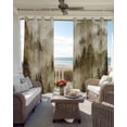 thumbnail image 3 of Brown Mountain Blackout Curtains 45 Inches Long, Kitchen Black Out Window Treatments, Misty Forest Nature Woodland Pine Tree Landscape Thermal Lined Drapes for Small Window with Grommet 42"x45", 3 of 8
