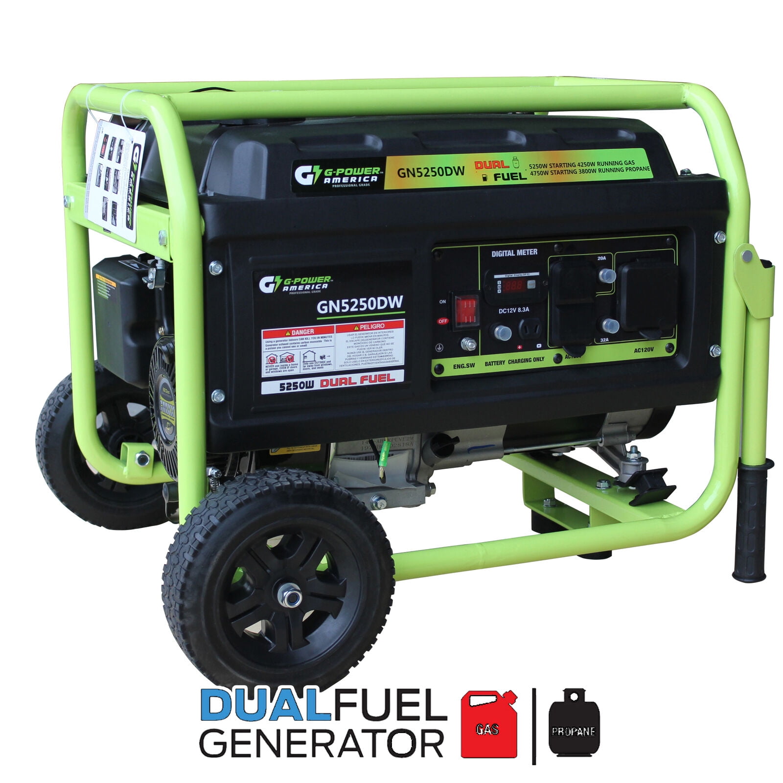 GreenPower America GN5250DW 5250 Watt Portable Dual Fuel Gas/Propane